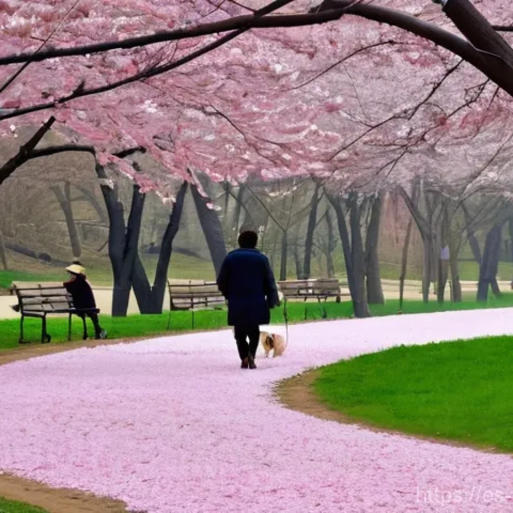 캐나다 기후 및 계절별 특징 - **"A vibrant spring scene in High Park, Toronto, during the cherry blossom festival. A diverse group...